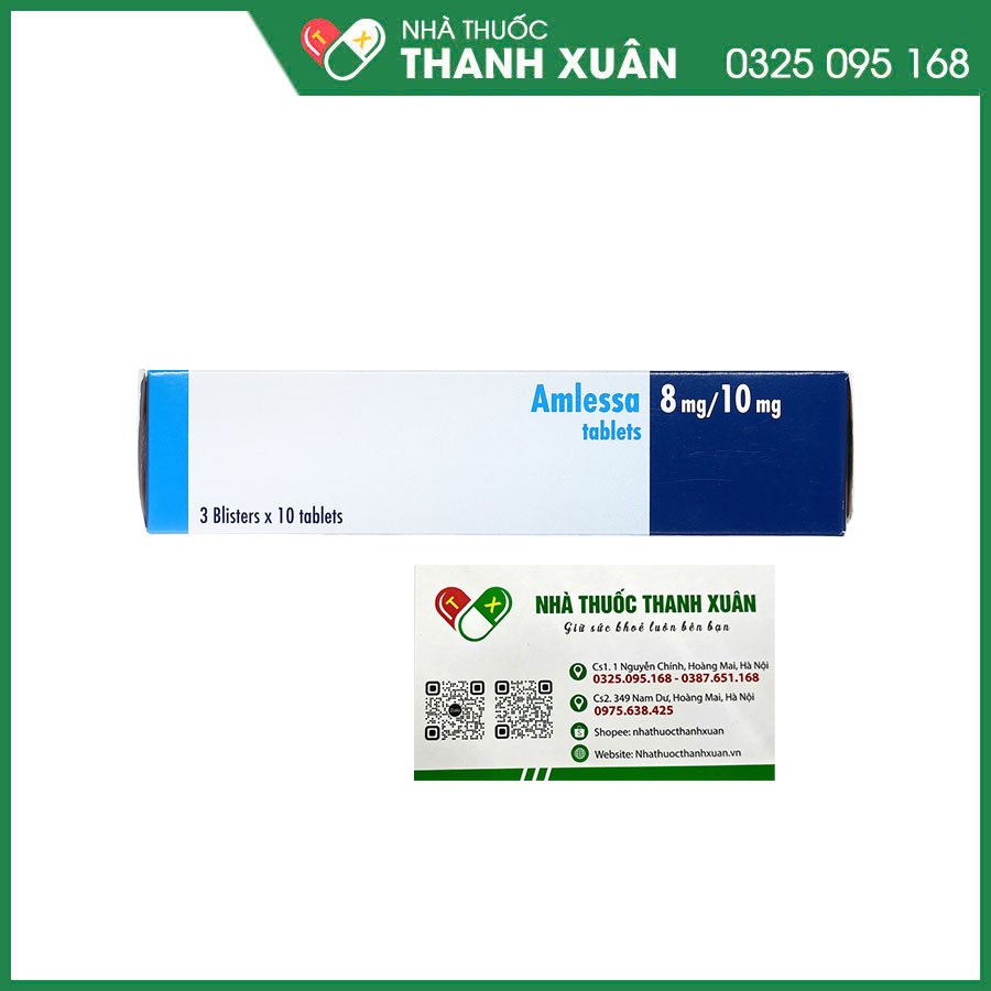 Amlessa 8mg/10mg thuốc điều trị thay thế trong tăng huyết áp vô căn và/hoặc bệnh mạch vành ổn định
